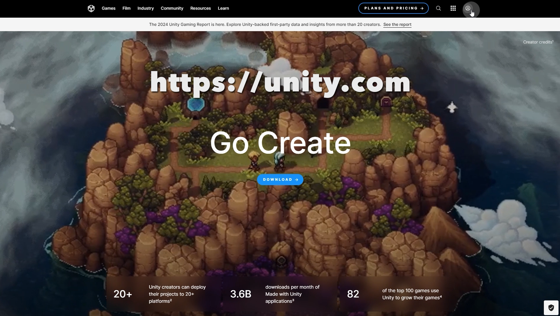 Unity Hub Homepage