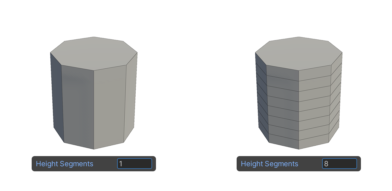 Cylinder Tool Height Segments