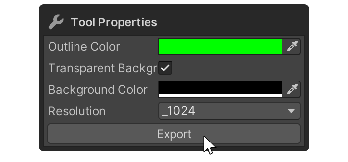 Export Tool Properties Export Button