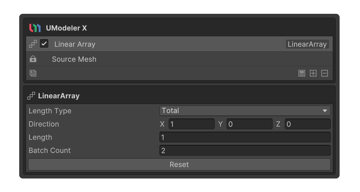 Linear Array Modifier Properties