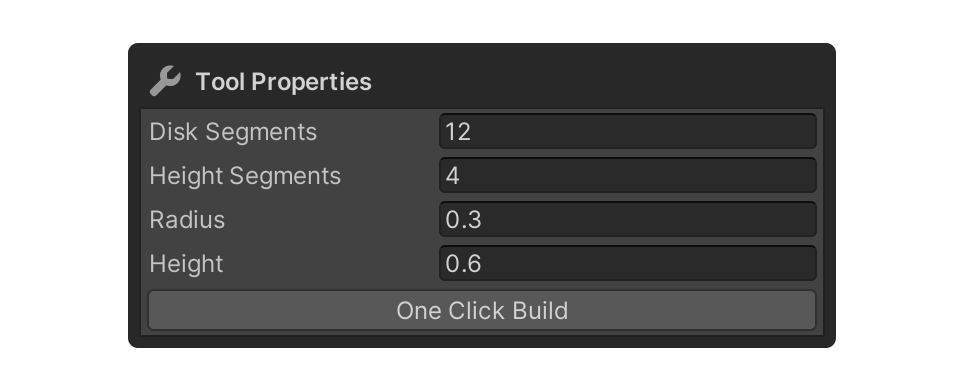 Cylinder Tool Properties